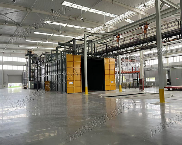 吊鏈步進式拋丸清理機客戶使用現場